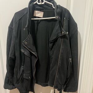 Free People Rebel Knit Oversized
Moto Jacket - Black size M